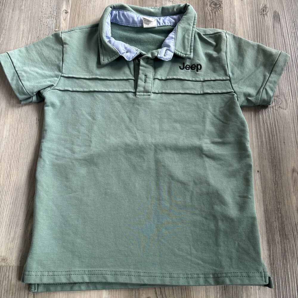 NWOT Sage Green Jeep Polo 100% Cotton Kids Size Small (4-5)